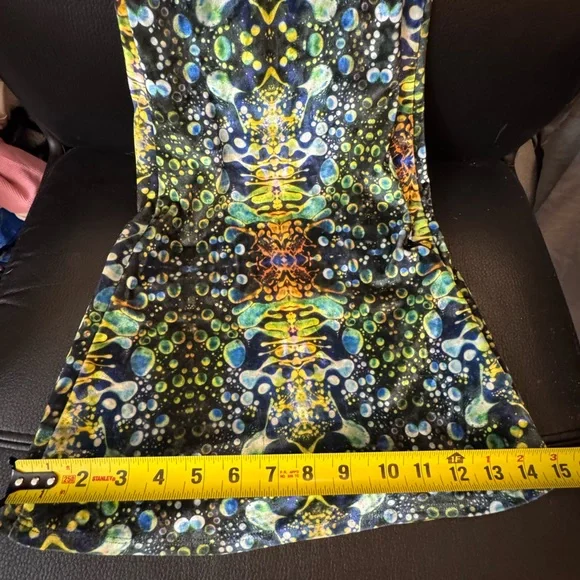 Green Multicolor Sequin-Effect Flared Pants - Picture 10 of 10